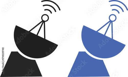 satellite dish icon. Dish communication signal. antenna signal symbol