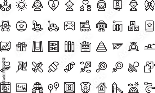 Children's play and education Modern Illustration Symbol Design Template for Web and Mobile UI. Editable Stroke Pictogram for Business Projects and Apps.