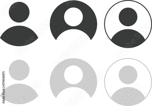 user profile icon set. Different style profile icons collection. Avatar symbol. User account sign