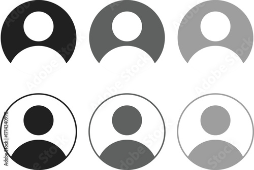 user profile icon set. Different style profile icons collection. Avatar symbol. User account sign