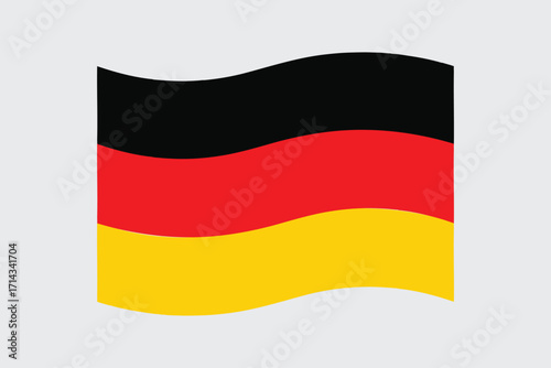 Germany Flag Waving on Grey Background , vector design and digital illustration 