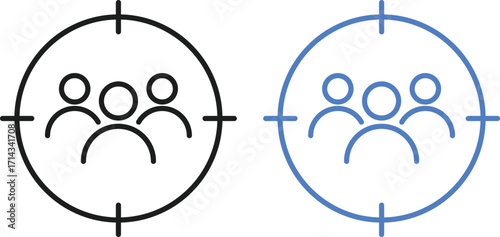 target audience icon set. Customer targeting for Retail business. audience targeting symbol