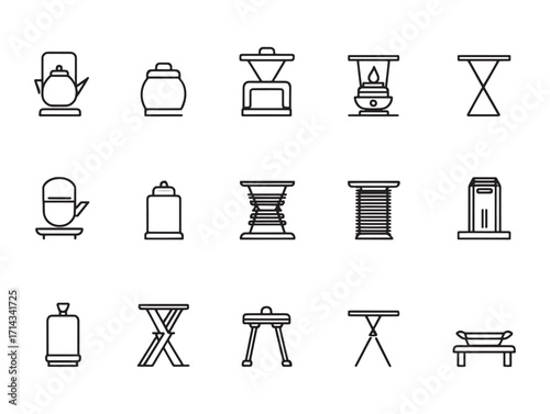 Trivet kitchen tableware line art icon