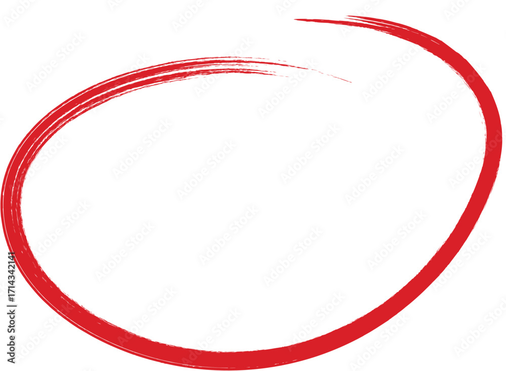 Fototapeta premium hand drawn red circle. Highlight hand written red color circle. Highlighting marking circle elements.