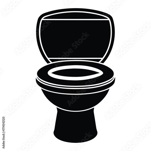 Single object vector illustration of a toilet bowl isolated on a white background