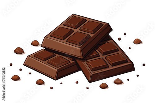 Dark, delicious chocolate bar with whole nuts, a tempting sweet food