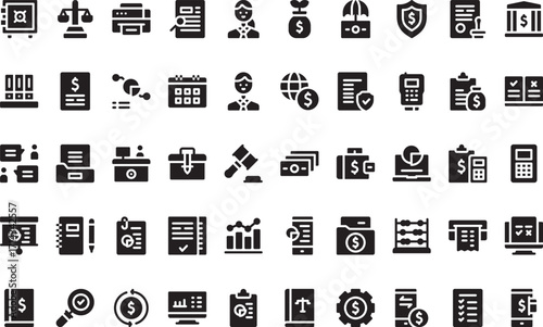 Financial management Modern Illustration Symbol Design Template for Web and Mobile UI. Editable Stroke Pictogram for Business Projects and Apps.