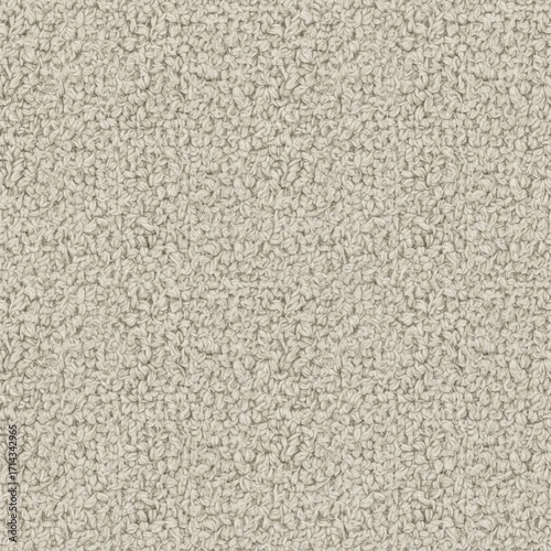 Beige boucle fabric with a soft, uniform weave, ideal for upholstery or textile backgrounds. Seamless repeatable texture.