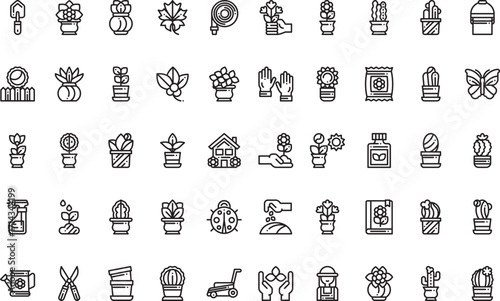 Gardening and landscaping Modern Illustration Symbol Design Template for Web and Mobile UI. Editable Stroke Pictogram for Business Projects and Apps.