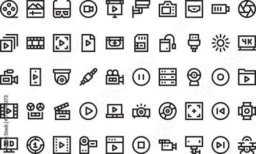 Media and entertainment Modern Illustration Symbol Design Template for Web and Mobile UI. Editable Stroke Pictogram for Business Projects and Apps.