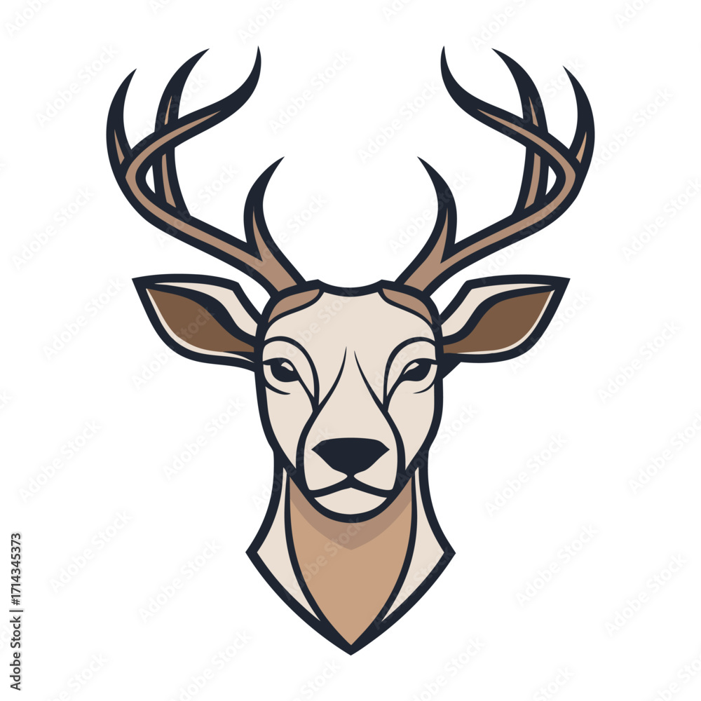 Naklejka premium deer head isolated