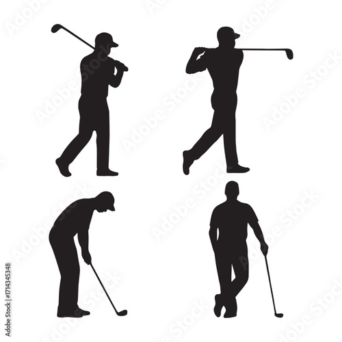Golf Player Silhouette Vector