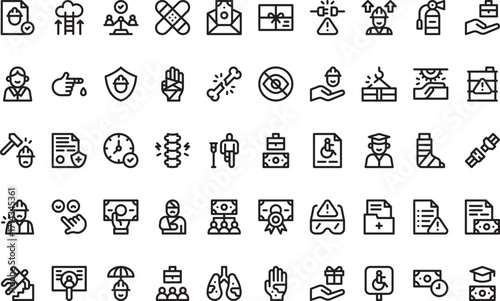 Occupational safety and injury Modern Illustration Symbol Design Template for Web and Mobile UI. Editable Stroke Pictogram for Business Projects and Apps.