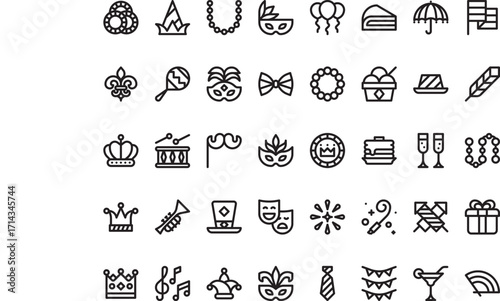 Party and celebration- Modern Illustration Symbol Design Template for Web and Mobile UI. Editable Stroke Pictogram for Business Projects and Apps.