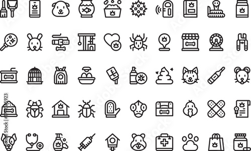 Pet care and animals- Modern Illustration Symbol Design Template for Web and Mobile UI. Editable Stroke Pictogram for Business Projects and Apps.