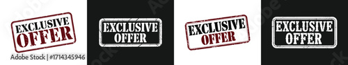 Exclusive Offer Stamp Vintage Grunge Label Promotion Sale Discount Marketing Sign Graphic T Shirt Design
