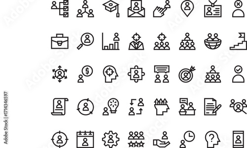 Recruitment and job search Modern Illustration Symbol Design Template for Web and Mobile UI. Editable Stroke Pictogram for Business Projects and Apps.