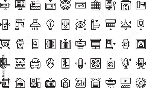 Smart home devices Modern Illustration Symbol Design Template for Web and Mobile UI. Editable Stroke Pictogram for Business Projects and Apps.