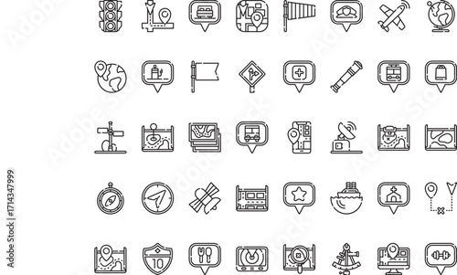 Transportation and navigation- Modern Illustration Symbol Design Template for Web and Mobile UI. Editable Stroke Pictogram for Business Projects and Apps.