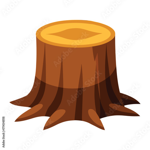 Tree Stump with Concentric Rings and Exposed Roots
