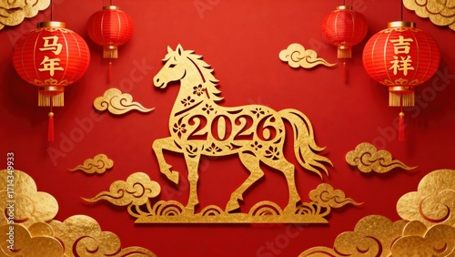 A powerful horse leaps gracefully next to the glowing, golden 