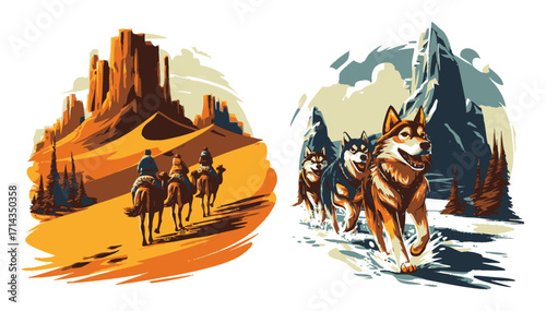 Creative Journey of an Astronaut and a Dreamer in Nature Illustration