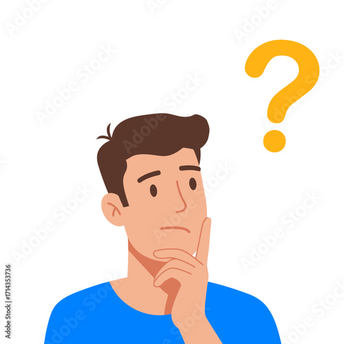 illustration of a youth feeling confused