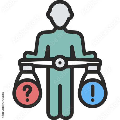 Decision Making lineal color icon. Decision Making icon suitable for web and mobile application