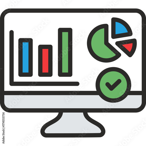 Analysis lineal color icon. Analysis icon suitable for web and mobile application