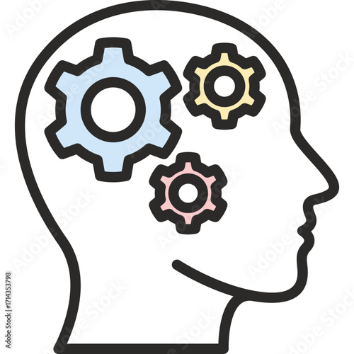 Critical Thinking lineal color icon. Critical Thinking icon suitable for web and mobile application
