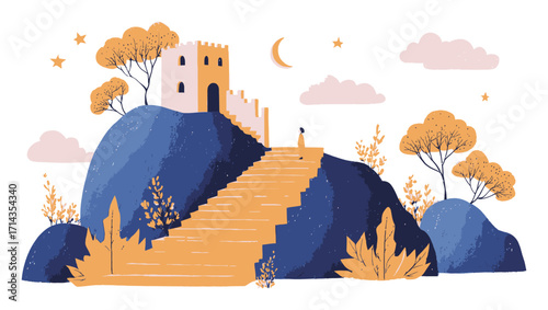 Relaxing Moments and Daydreaming in Bright and Cheerful Vector Illustration
