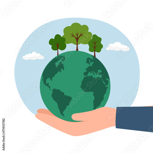 Earth Day. International Mother Earth Day. Environmental problems and environmental protection. Vector illustration. Caring for Nature. Set of vector illustrations