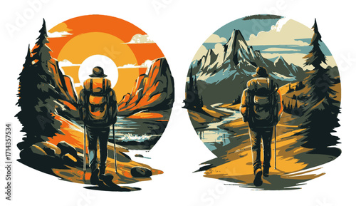 Young Woman Farmer with Hat and Tools in Vintage Agricultural Illustration