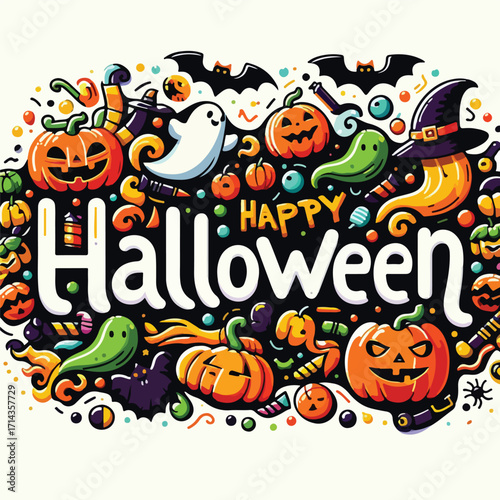 Vector image of halloween sentence