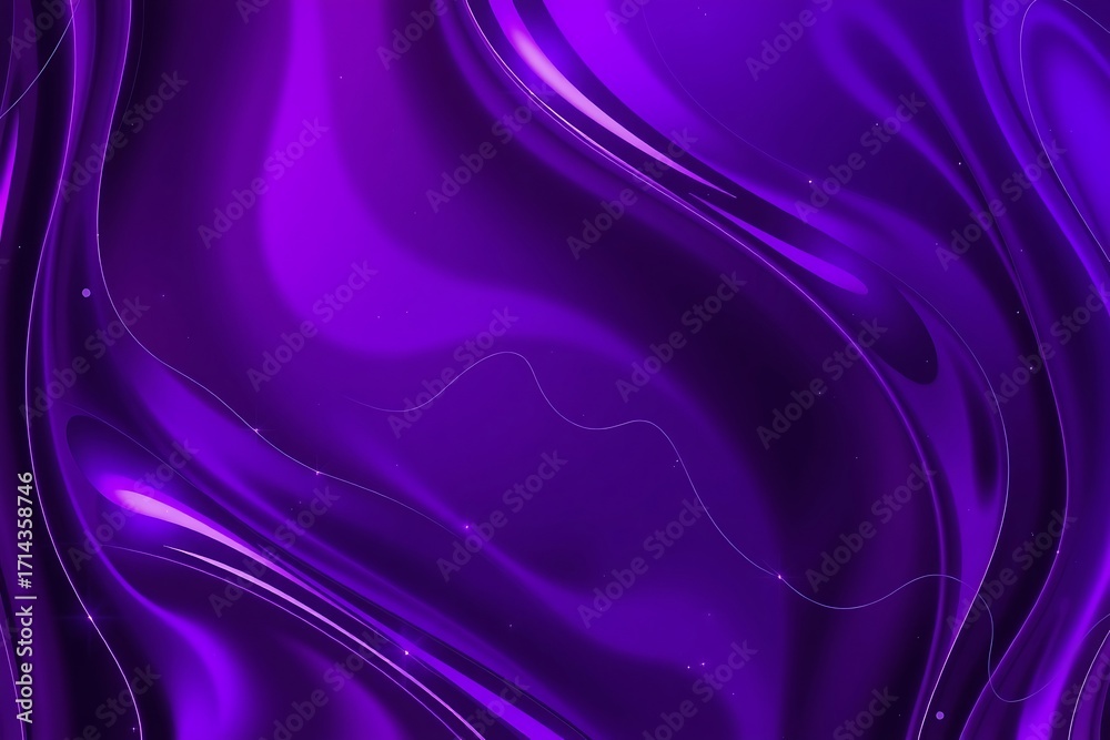 Obraz premium Generative AI: Abstract Purple Fluid Forms and Lines.