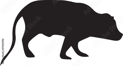 Wild Boar Silhouette: A simple yet striking illustration depicts a wild boar in stark silhouette, capturing its iconic profile. 
