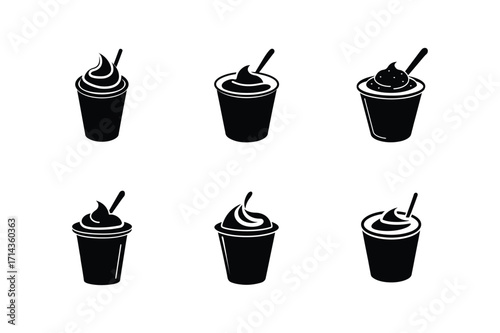 yogurt icon silhouette vector illustration