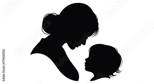 silhouette of mother and child sharing a loving