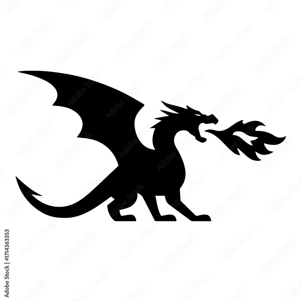 Fototapeta premium Fire Breathing Dragon Logo