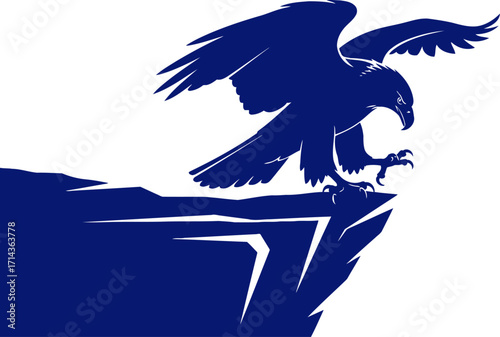 majestic eagle soaring above rocky cliff freedom, power, and wilderness, isolated on transparent background