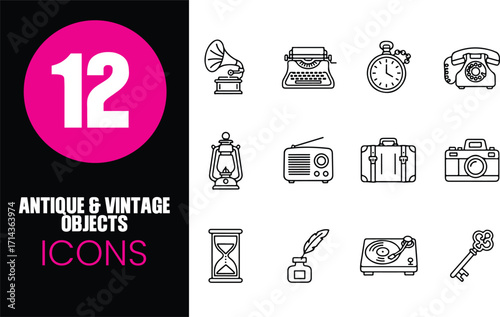Antique & Vintage Objects Icons