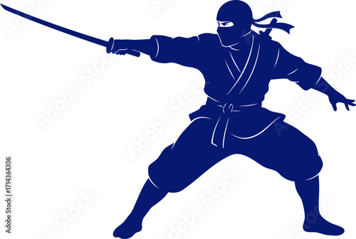 shadowy ninja warrior silent strike, deadly grace, midnight ambush, isolated on transparent background