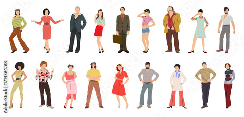 Retro people with Vintage Fashion.