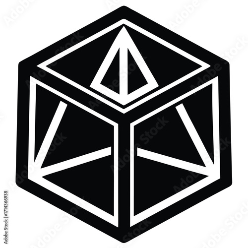 transparent cube jewelry box vector icon