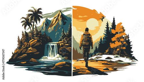 Two Men at a Fruit Stand with Fresh Oranges and Digital Device Interaction