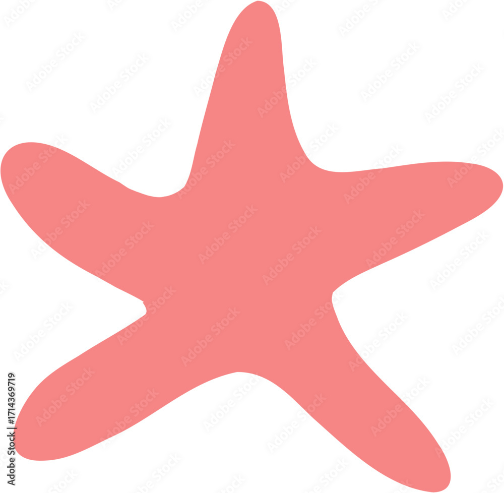 Obraz premium Coastal themed hand drawn vector illustration. Starfish 