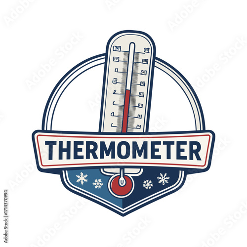 Thermometer full logo vector graphic design