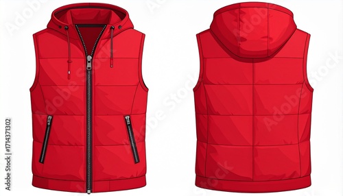 Vest Mockup for Product Design - Work Attire Template for Logo Placement and Branding - Print Technical Outline for Corporate Merchandise