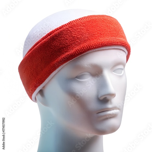 Orange and White Fleece Headband on Mannequin Head
