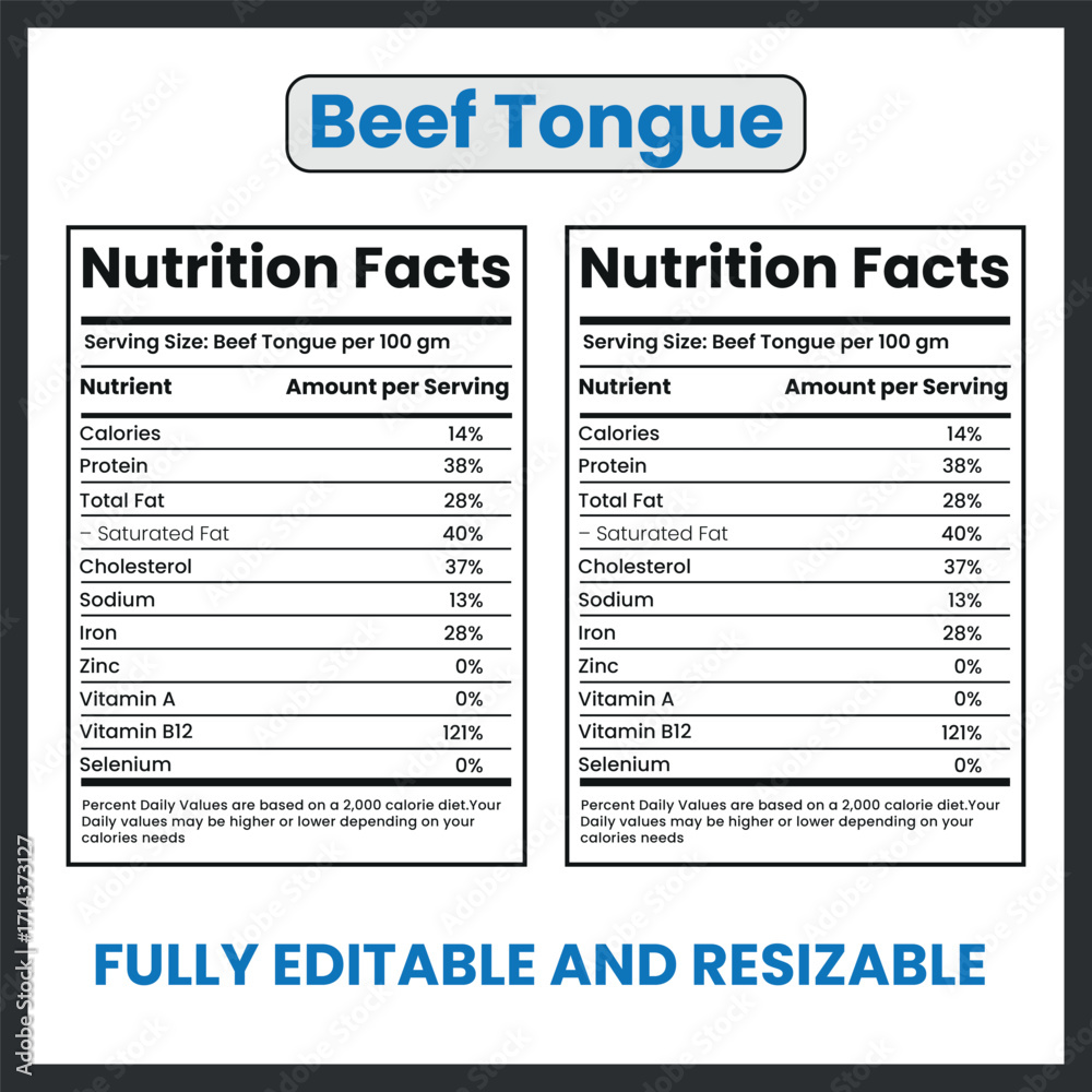 Obraz premium Beef Tongue Delicacy Illustration